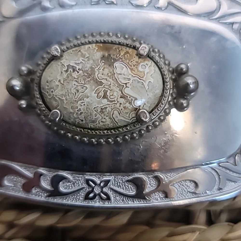 Lace agate western belt buckle - Picture 2 of 4